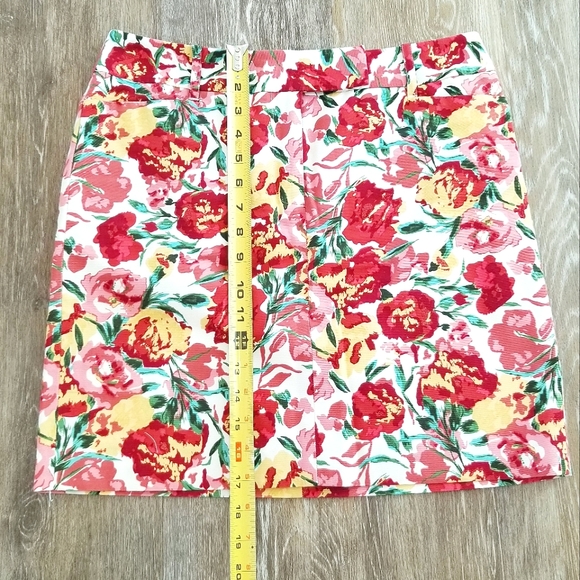 Ann Taylor Loft Floral Lined Cotton Skirt sz 6 Petite - Picture 9 of 11